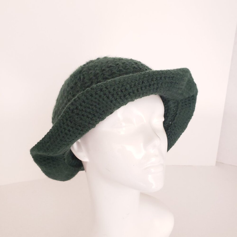 New Handmade Crochet Green Cute Bucket Hat